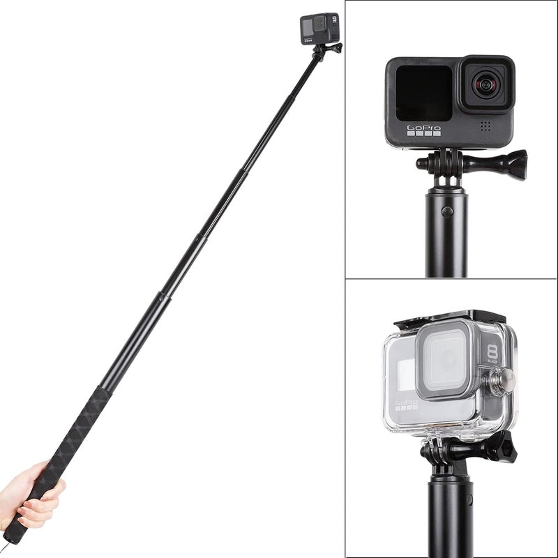 PELLKING 79inch Long Selfie Stick for GoPro 13/12 11 10 9 8 7 6 5 Blcak 4 Silver Go Pro Max Session, DJI Osmo Action 5 4 3 2,AKASO,Insta360 One RS R Cameras, 45-200cm Extendable Pole Monopod - Image 5